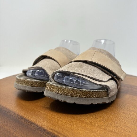 Birkenstock Kyoto Sandals Womens Size 10 Mens 8 EU 41 Tan Nubuck Medium - Picture 5 of 13